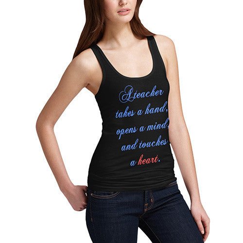 Women A Teacher Touches A Heart Tank Top