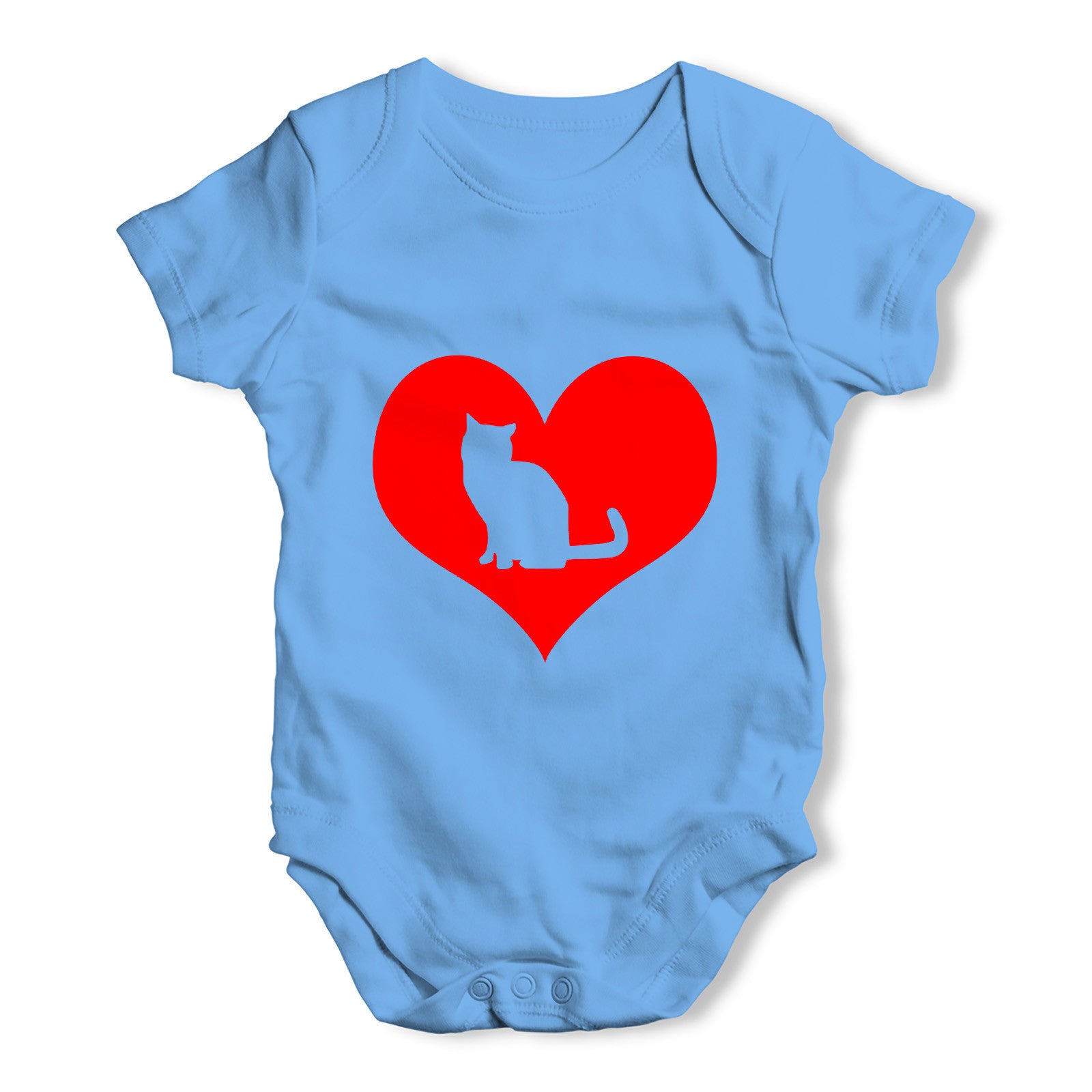 Cat Heart Baby Grow Bodysuit