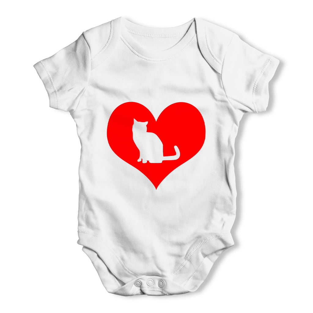 Cat Heart Baby Grow Bodysuit