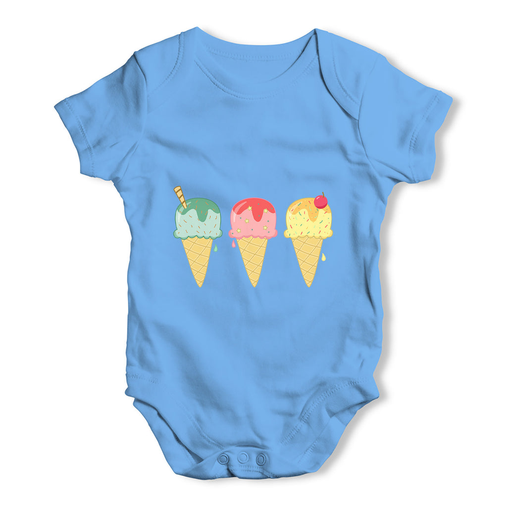 Multi Colour Ice Cream Baby Grow Bodysuit