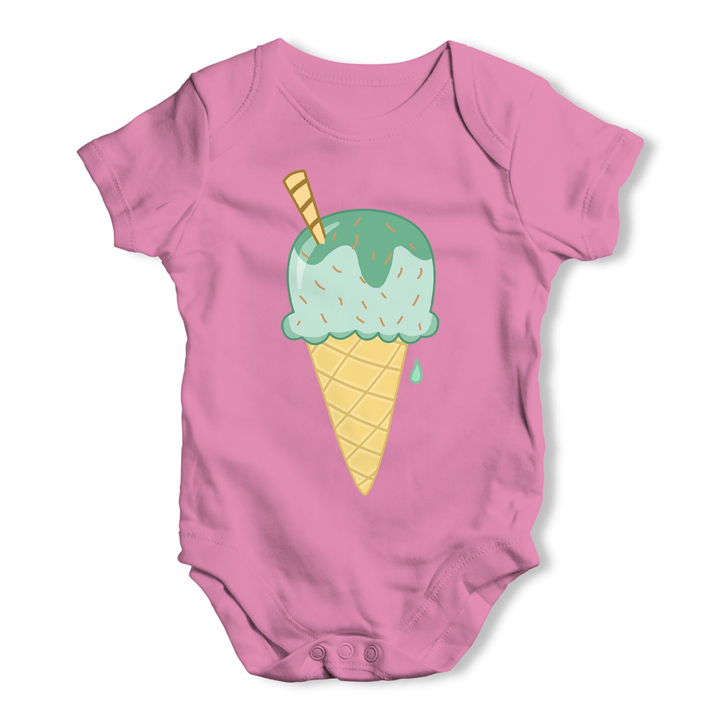 Yummy Green Ice Cream Baby Grow Bodysuit