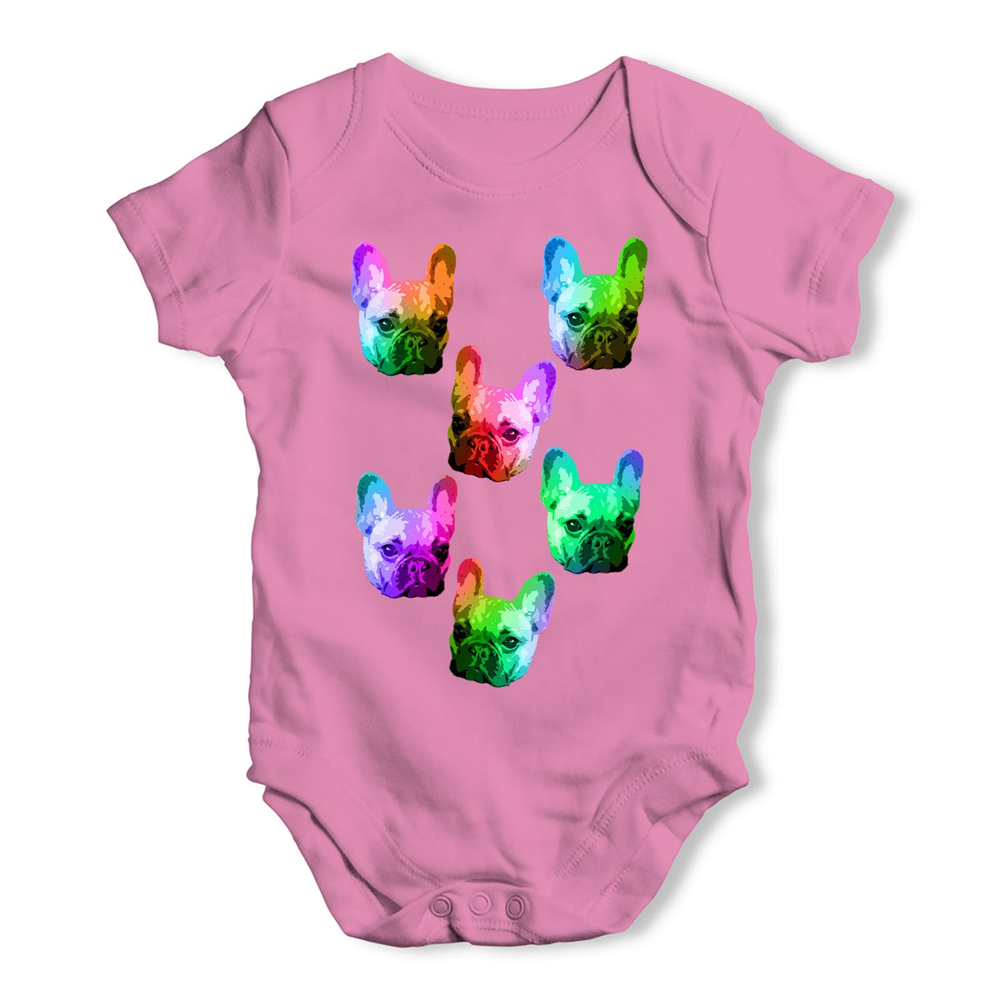 Multicolour Pugs Baby Grow Bodysuit