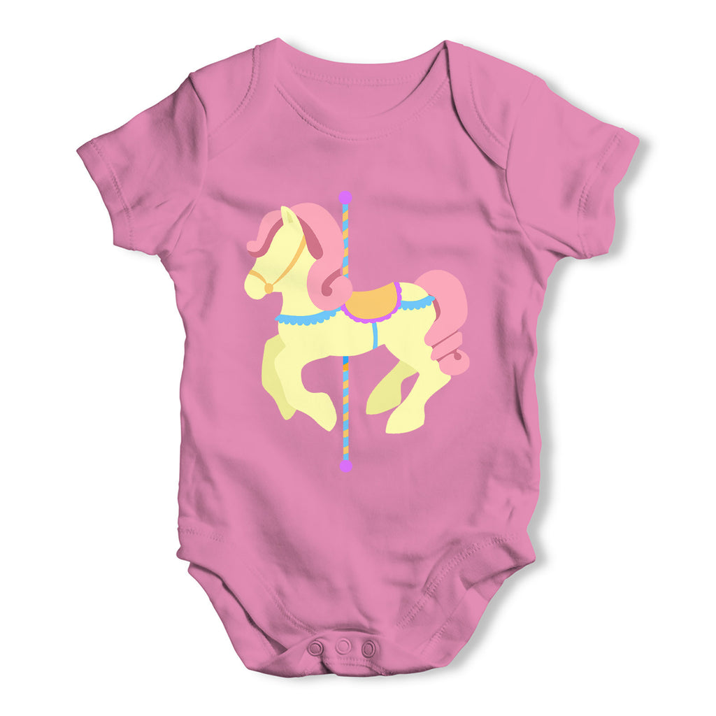Pink Horse Carousel Baby Grow Bodysuit