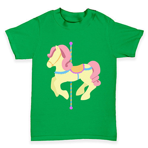 Pink Horse Carousel Baby Toddler T-Shirt