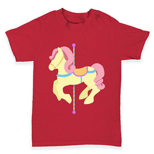 Pink Horse Carousel Baby Toddler T-Shirt