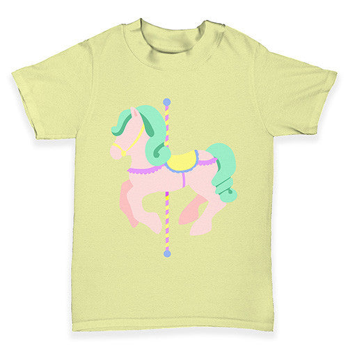 Blue Horse Carousel Baby Toddler T-Shirt