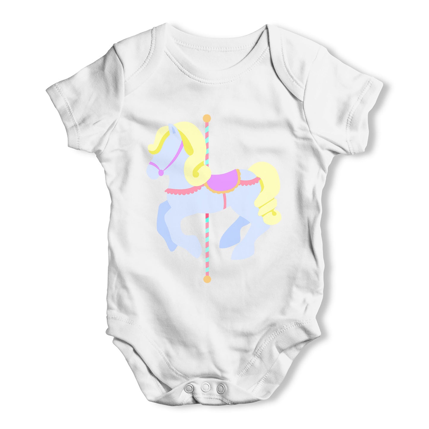 Carousel Purple Horse Baby Grow Bodysuit