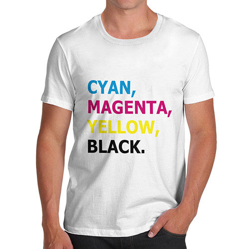 Men's Cyan Magenta Yellow Black CMYK T-Shirt