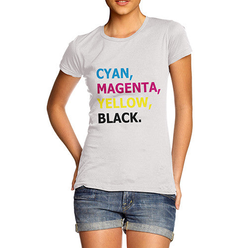 Women's Cyan Magenta Yellow Black CMYK T-Shirt