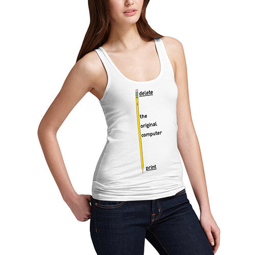 Women's Pencil And Eraser The Original Computer Tank Top