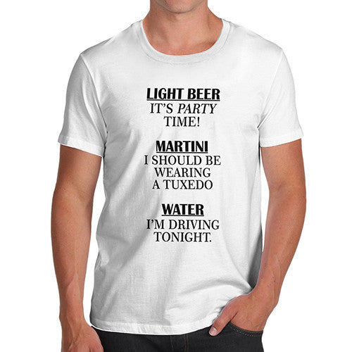 Men's Beer Martini Water T-Shirt