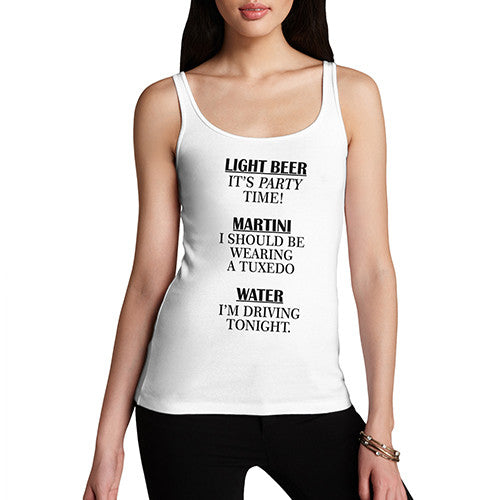 Women's Beer Martini Water Tank Top