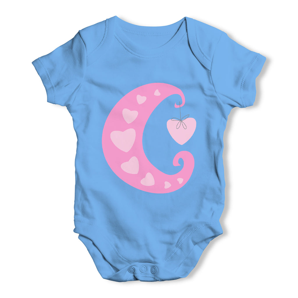 Pink Heart Moon Baby Grow Bodysuit