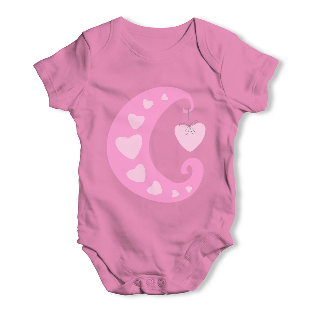 Pink Heart Moon Baby Grow Bodysuit