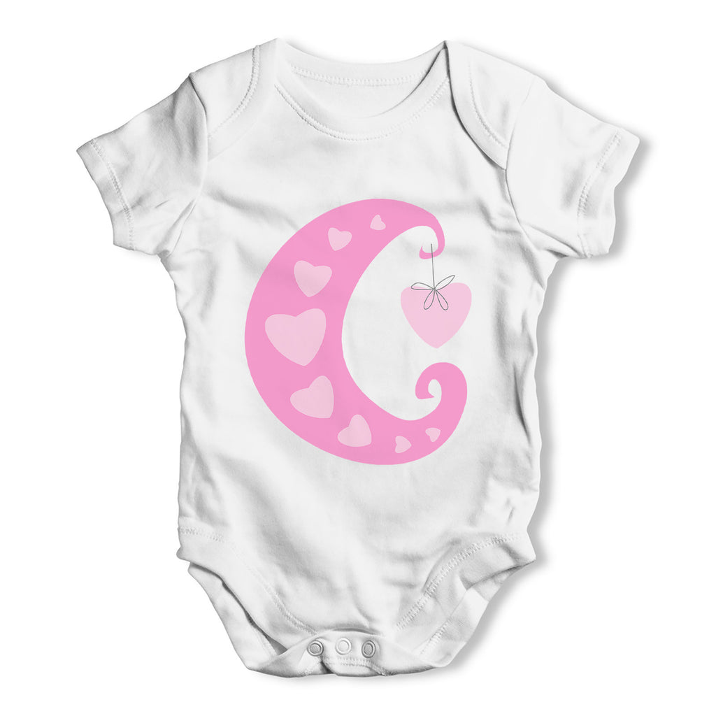 Pink Heart Moon Baby Grow Bodysuit