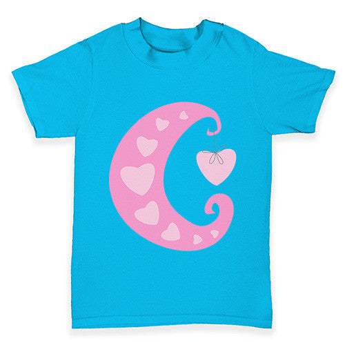 Pink Heart Moon Baby Toddler T-Shirt