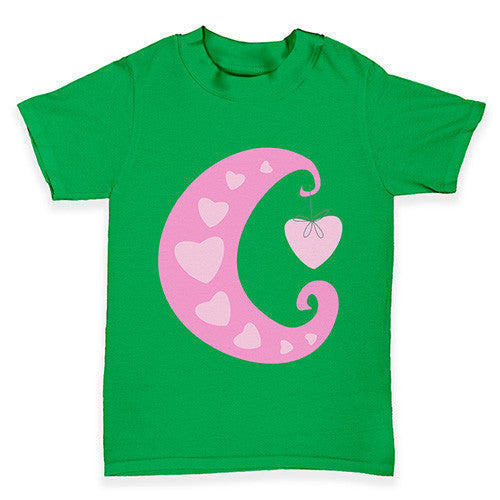 Pink Heart Moon Baby Toddler T-Shirt