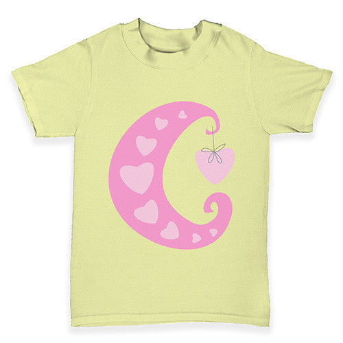 Pink Heart Moon Baby Toddler T-Shirt