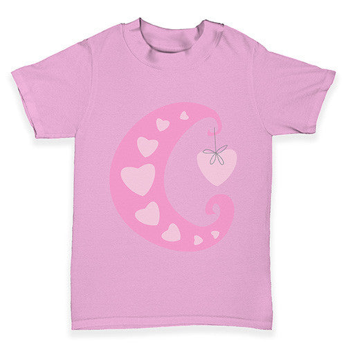 Pink Heart Moon Baby Toddler T-Shirt