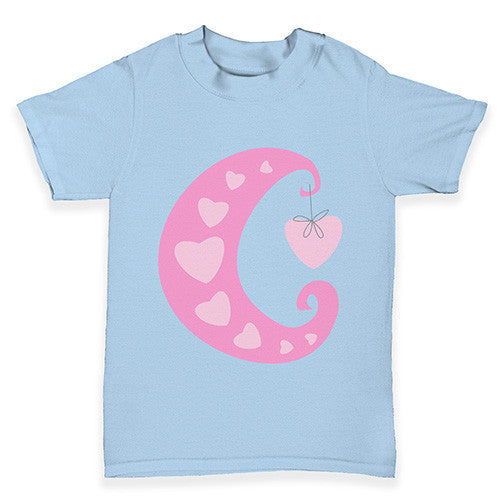 Pink Heart Moon Baby Toddler T-Shirt