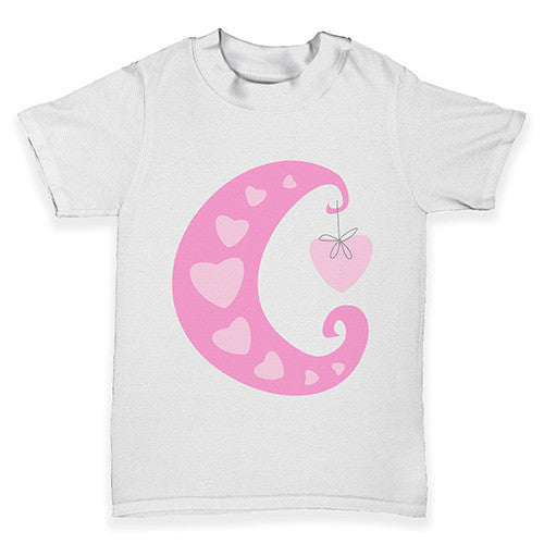 Pink Heart Moon Baby Toddler T-Shirt