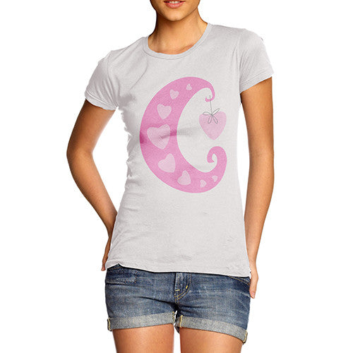 Women's Pink Moon Heart T-Shirt