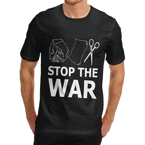 Men's Rock Paper Scissors Stop The War T-Shirt