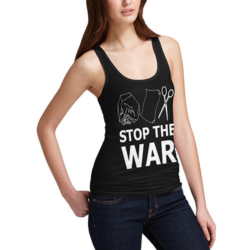 Women's Rock Paper Scissors Stop The War Tank Top