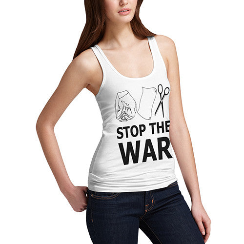 Women's Rock Paper Scissors Stop The War Tank Top