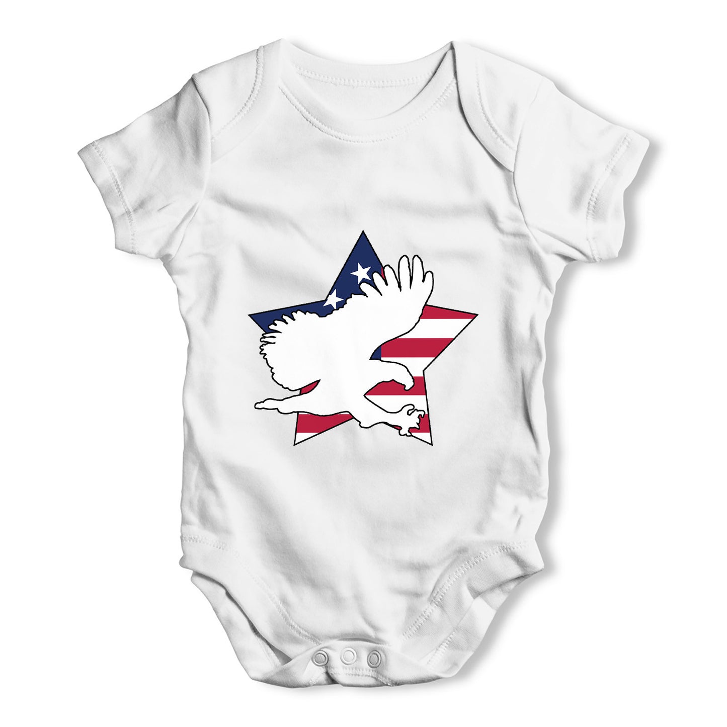 American Star And Eagle Baby Grow Bodysuit