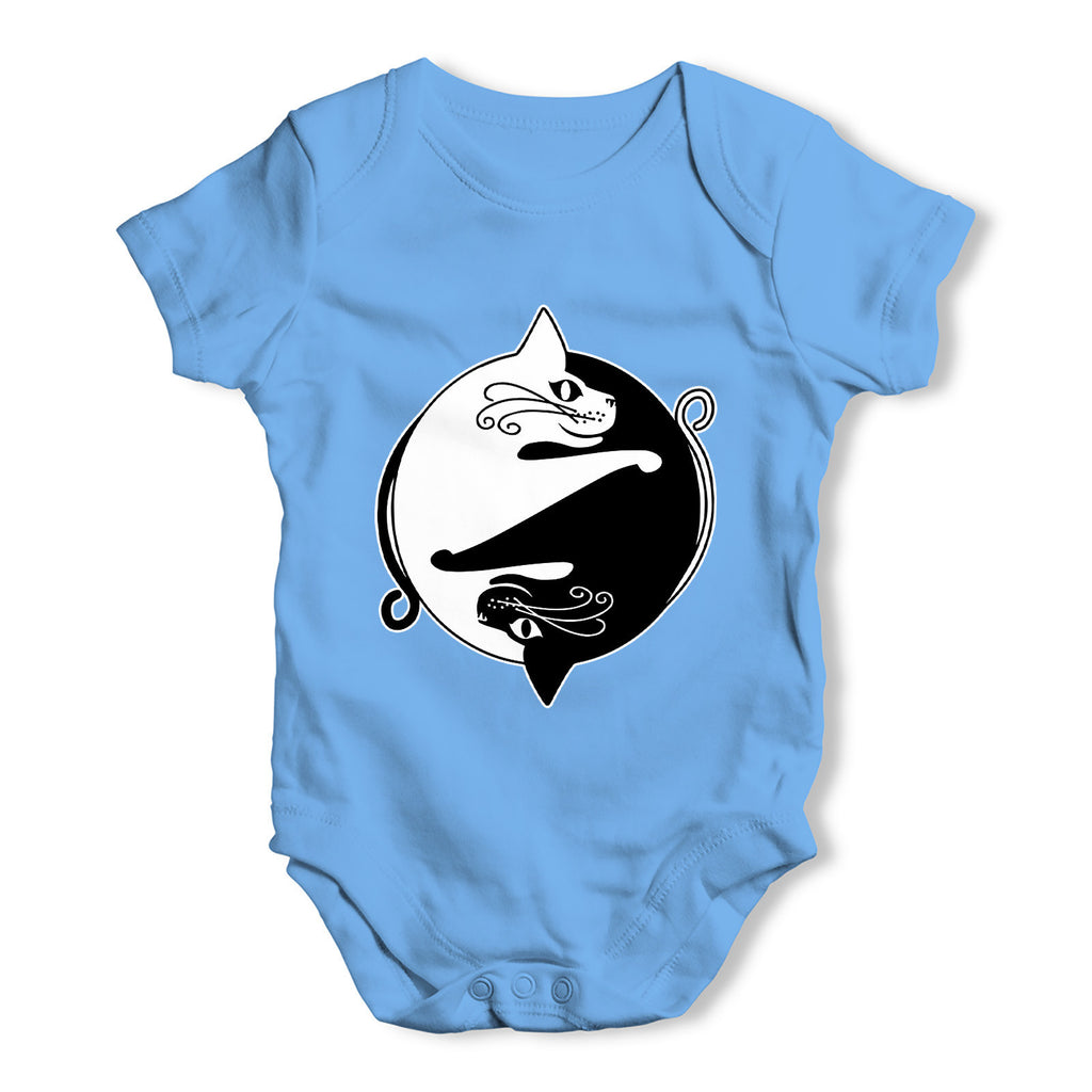 Cat Yin And Yang Baby Grow Bodysuit