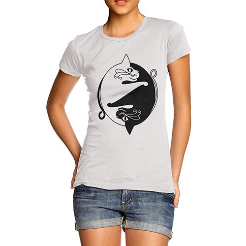 Women's Yin Yang Cat T-Shirt