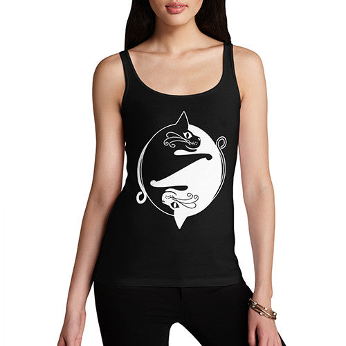 Women's Yin Yang Cat Tank Top