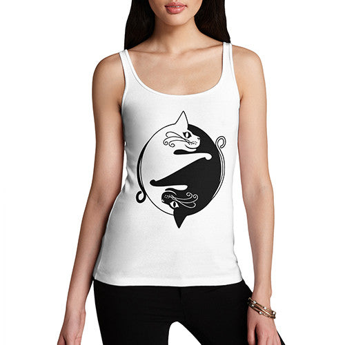 Women's Yin Yang Cat Tank Top