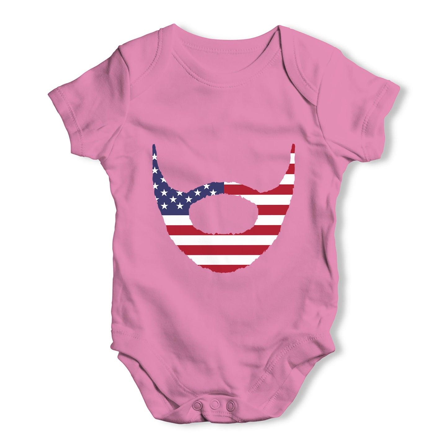 American Flag Beard Baby Grow Bodysuit