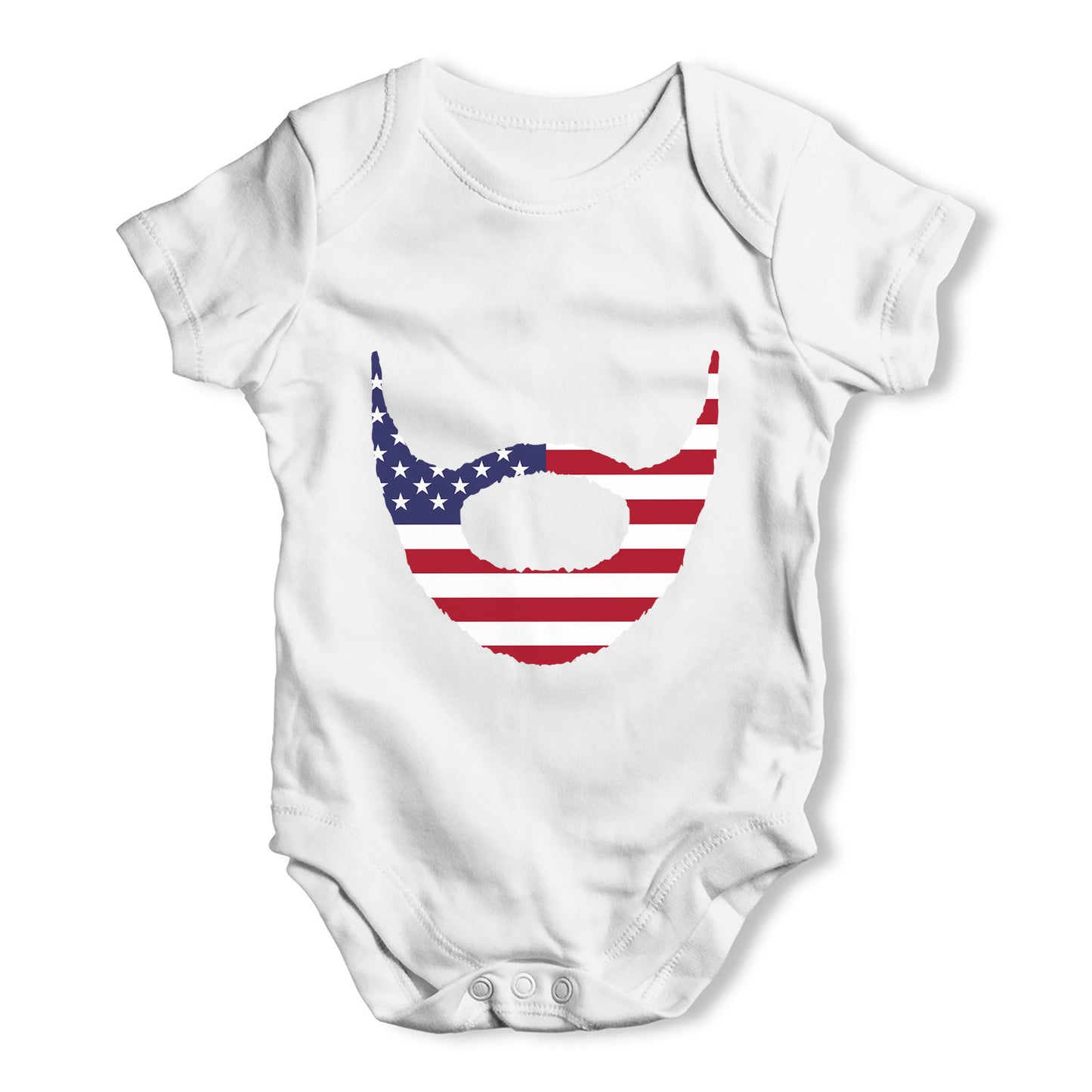 American Flag Beard Baby Grow Bodysuit