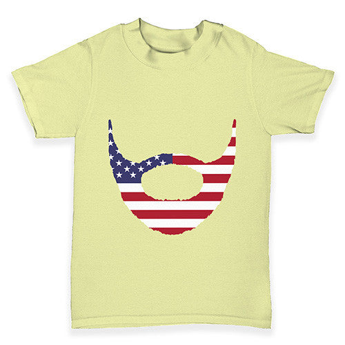American Flag Beard Baby Toddler T-Shirt