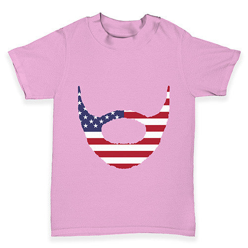 American Flag Beard Baby Toddler T-Shirt