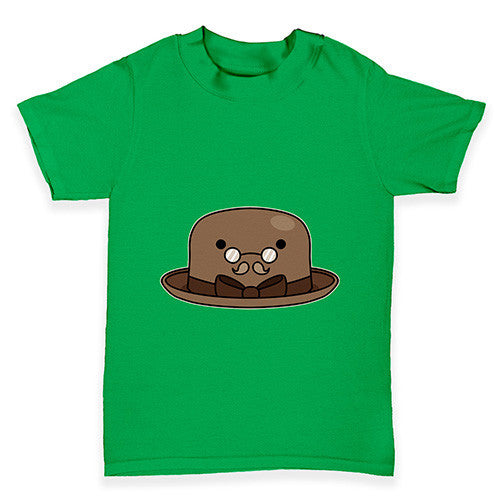 Bowler Hat Glasses Baby Toddler T-Shirt