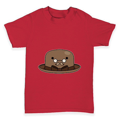 Bowler Hat Glasses Baby Toddler T-Shirt