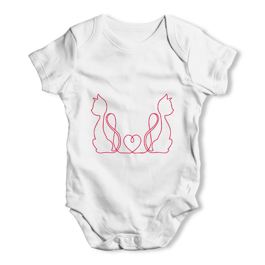 Twin Love Cats Baby Grow Bodysuit