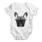 Hipster French Bulldog Nerdy Baby Grow Bodysuit