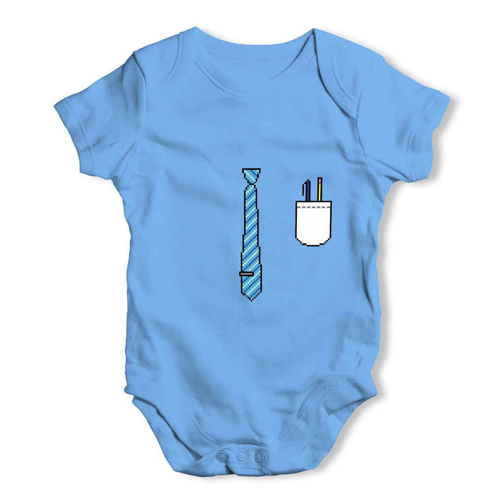 Tie And Pocket Baby Grow Bodysuit