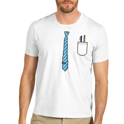 Men's Digital Tie & Pencil Holder T-Shirt