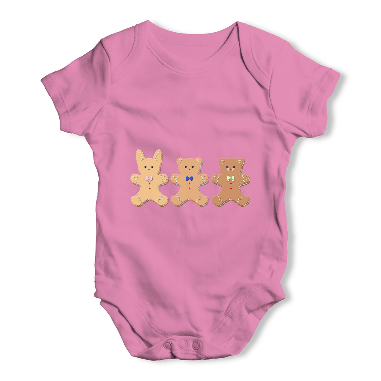 Three Gingerbread men Baby Grow Bodysuit