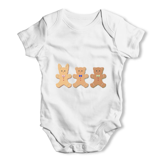 Three Gingerbread men Baby Grow Bodysuit