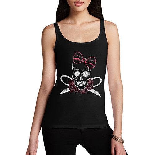 Women's Skull With Bow Tank Top