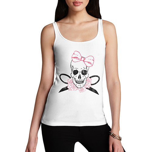 Women's Skull With Bow Tank Top