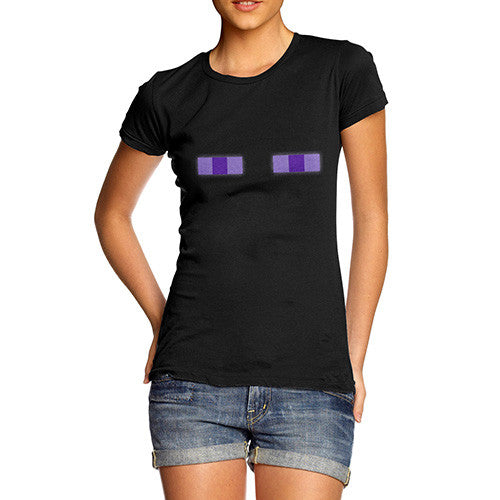 Women's Purple Pixel Eyes T-Shirt