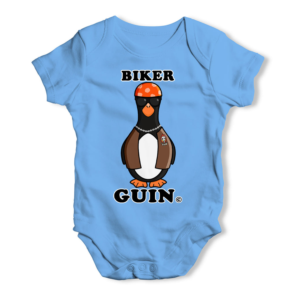 Biker Guin Baby Grow Bodysuit